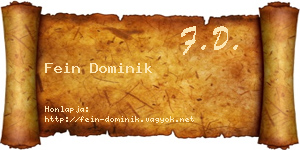 Fein Dominik névjegykártya